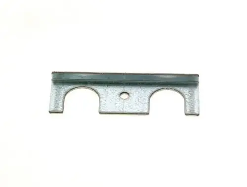 BOSCH Federstecker mit zwei Aussparungen und einer zentralen Bohrung, aus Metall, einfaches, funktionales Design.